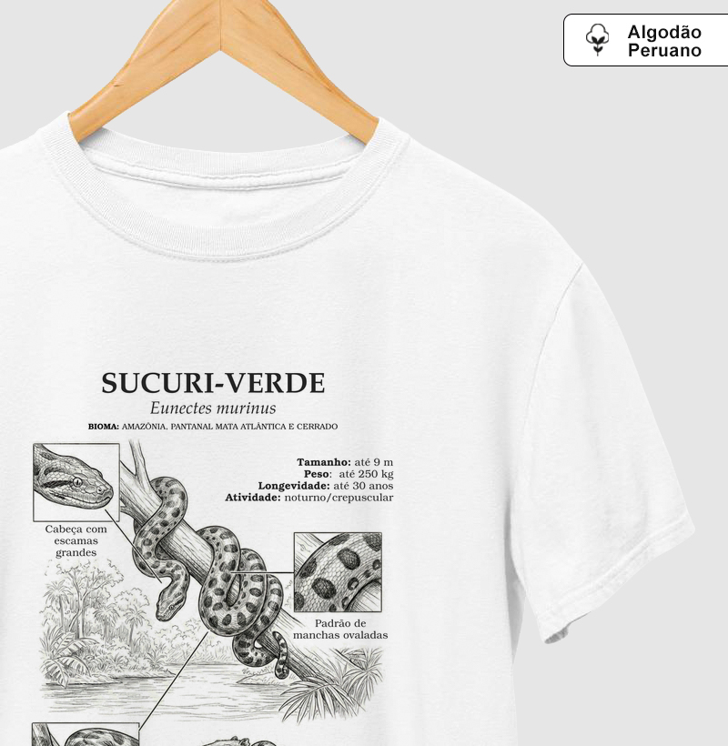 Camiseta Prime Sucuri-Verde | Coleção Enciclopédia Tropical