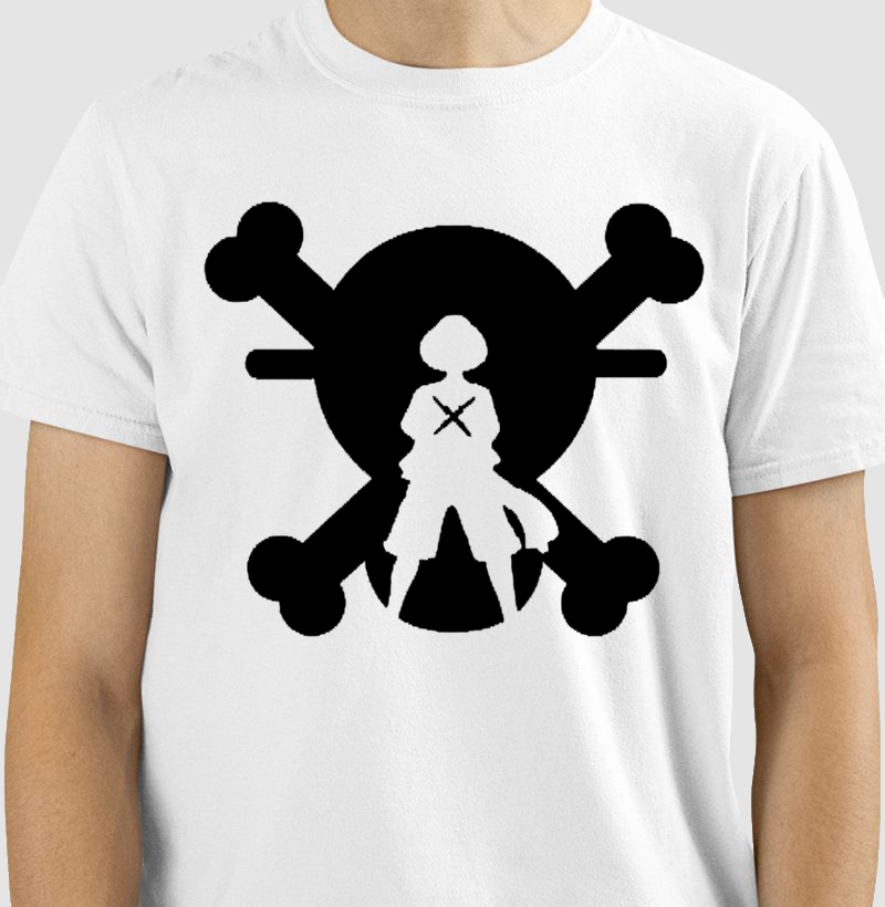 T-shirt One Piece - Luffy/Caveira Preta