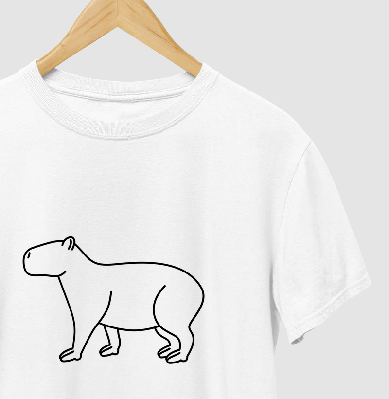 Camiseta Animalis 100% Algodão Capivara