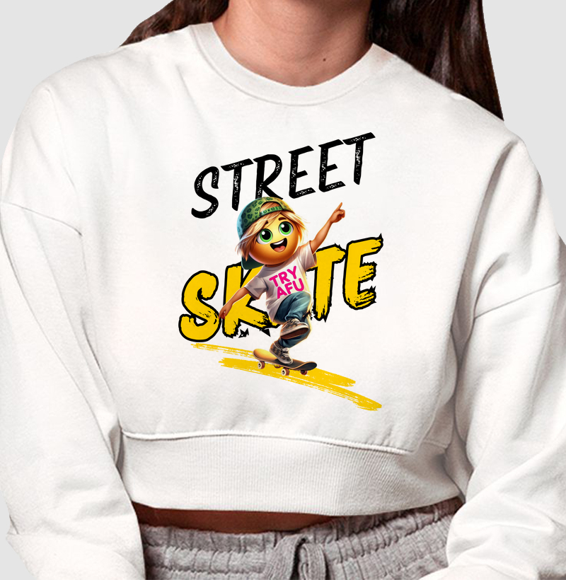 🔥 Cropped Moletom Try Afú Skate Street – Atitude e Conforto para o Rolê! 🔥