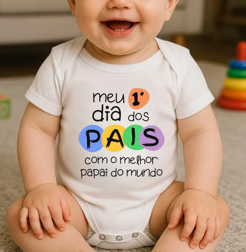 Meu primeiro Dia dos Pais com o melhor papai do mundo (body bebê)