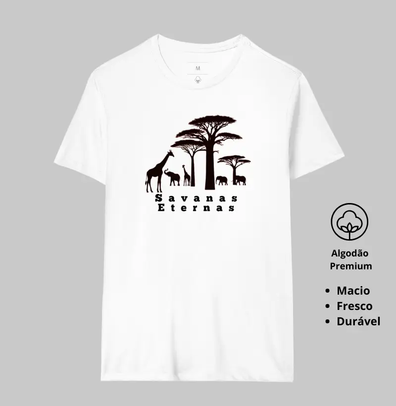Camiseta Animalis Savana Eterna 100% Algodão Peruano