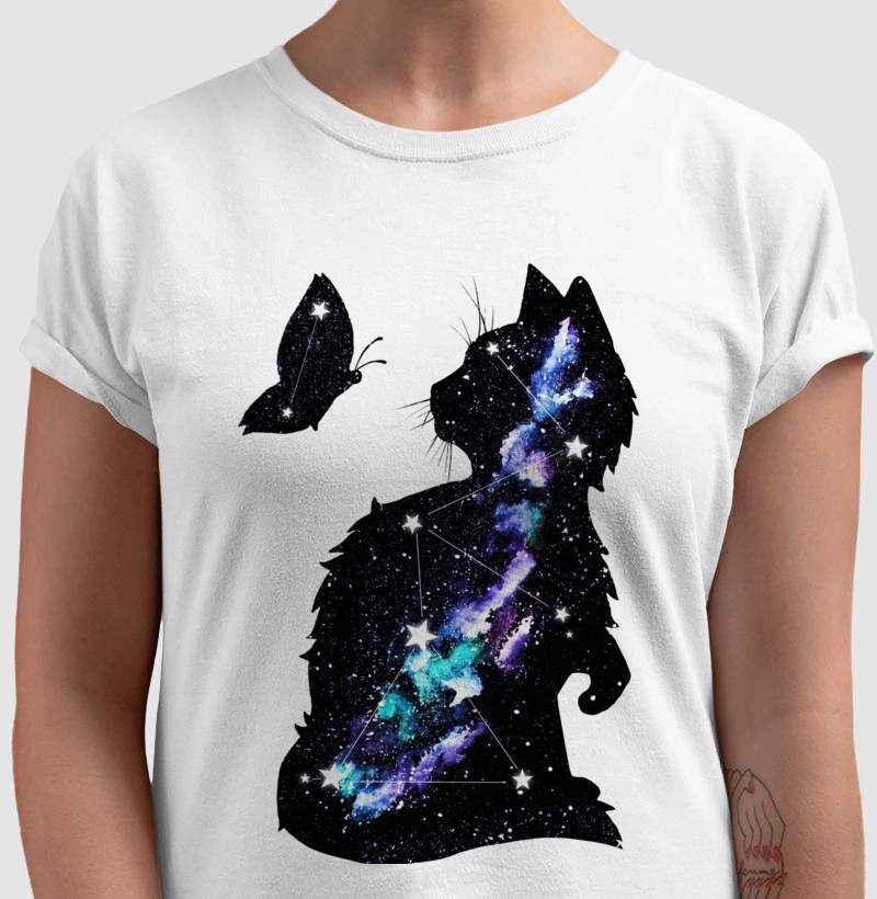 Galactic cat constellation and butterfly