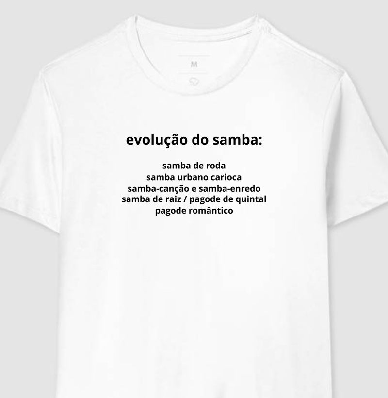 camiseta evolução do samba