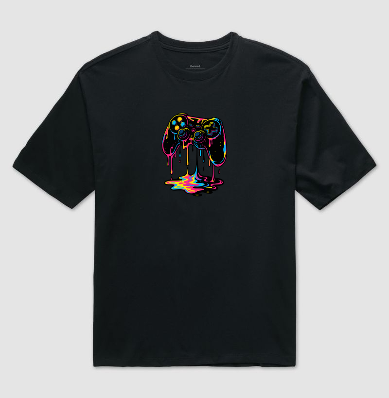 Camiseta Gamer Neon – Controle Derretido, Estética Psicodélica e Drip Insano | ManaMoney