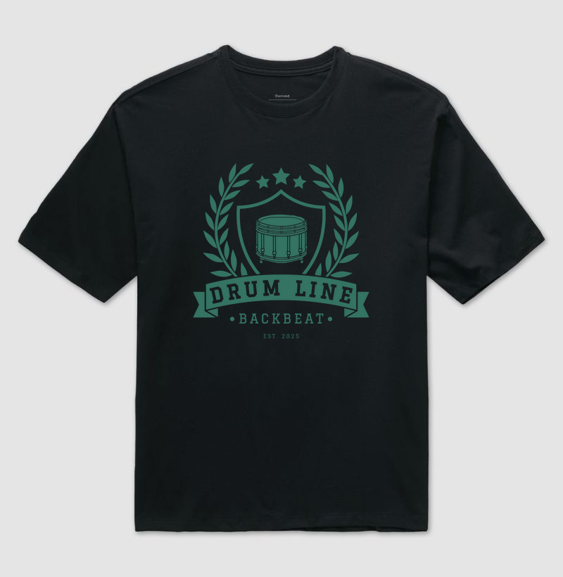 Oversized Drum Line Green - Preta