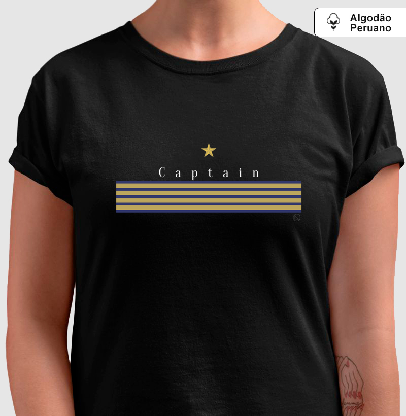 Camiseta Captain listrada algodão peruano