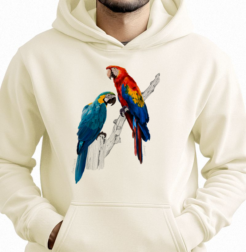 Aves do Brasil II - Araracanga e Canindé - Moletom Hoodie