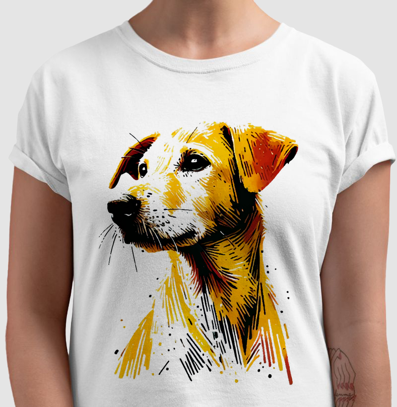 Camiseta Cachorro Caramelo Traços