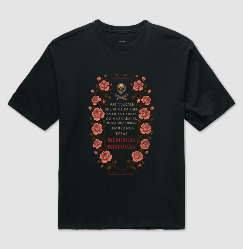 Camiseta Caixão das memórias póstumas ( inspirada na escritora Lisa Hallowey)
