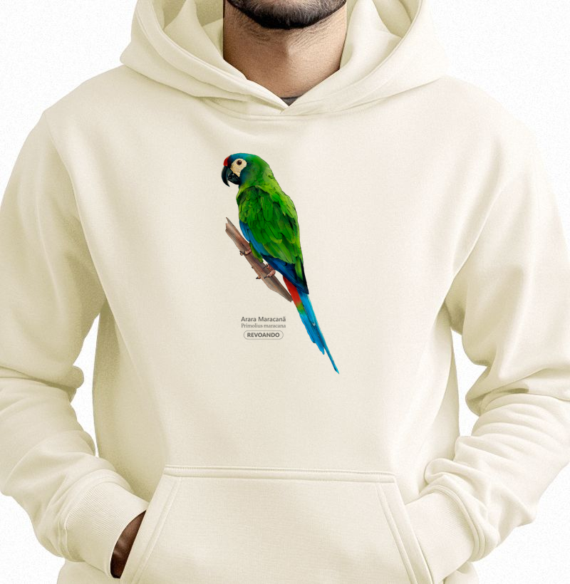 Aves do Brasil - Arara Maracanã - Moletom Cropped