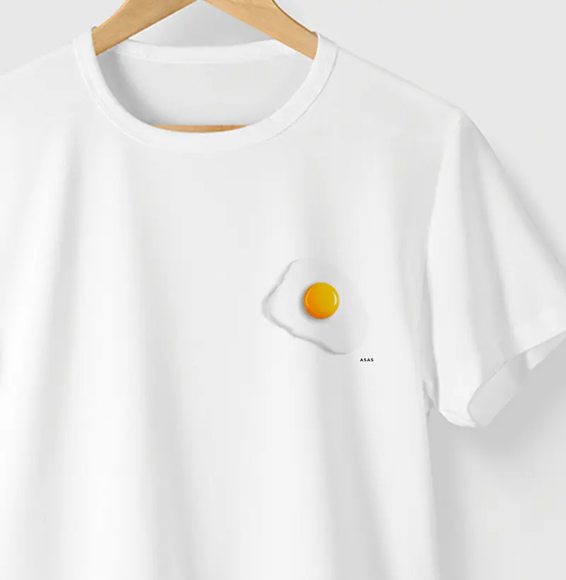 Camiseta OVO FRITO - BRANCA - (100% Algodão)