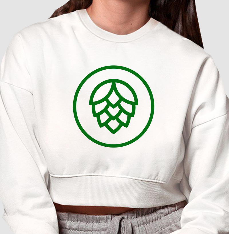 Lúpulo Minimalista: Moletom Cropped - Conecte-se ao Universo da Cerveja