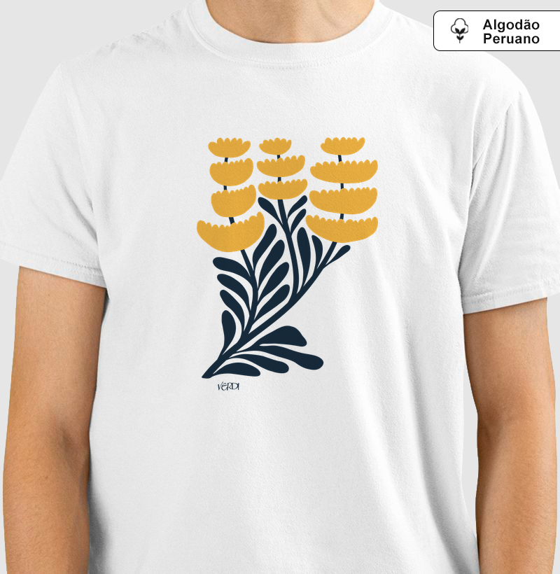 Flor estilizada azul e amarela