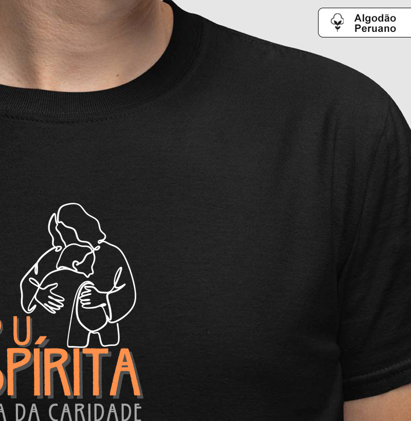 Estampa Sou Espírita Jesus Preto Masc.