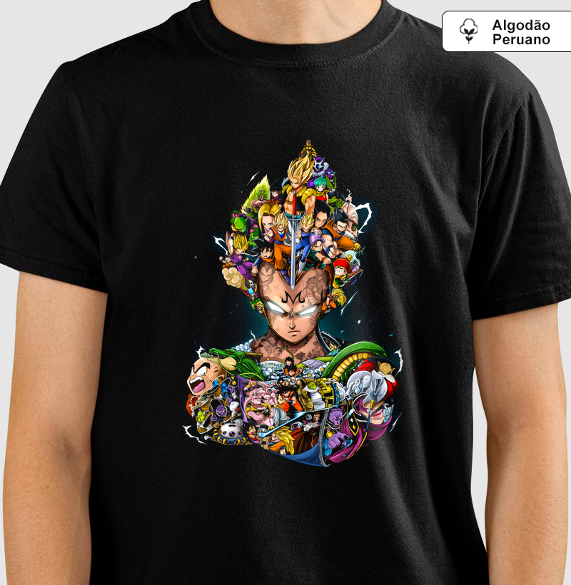 Camisa Algodão Peruano Vegeta - Dragon Ball Multiverso