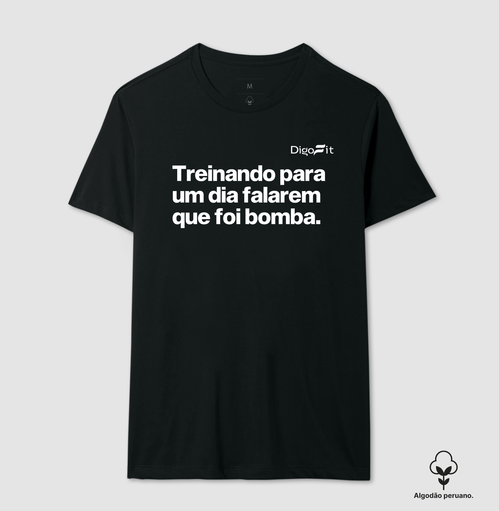 CAMISETA ALGODÃO PERUANO ACADEMIA TREINANDO PARA FALAREM QUE FOI BOMBA