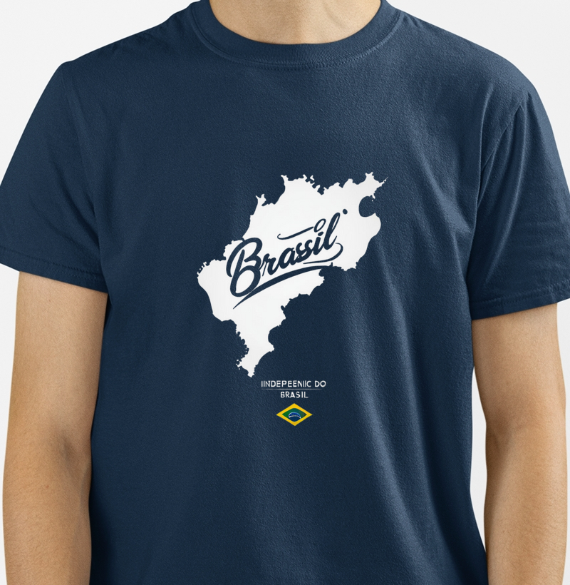 Camiseta "Brasil Independência" - Design Minimalista 