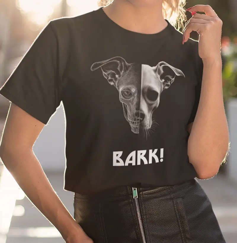 "Rock Dog Skull" Camiseta dos Anos 90