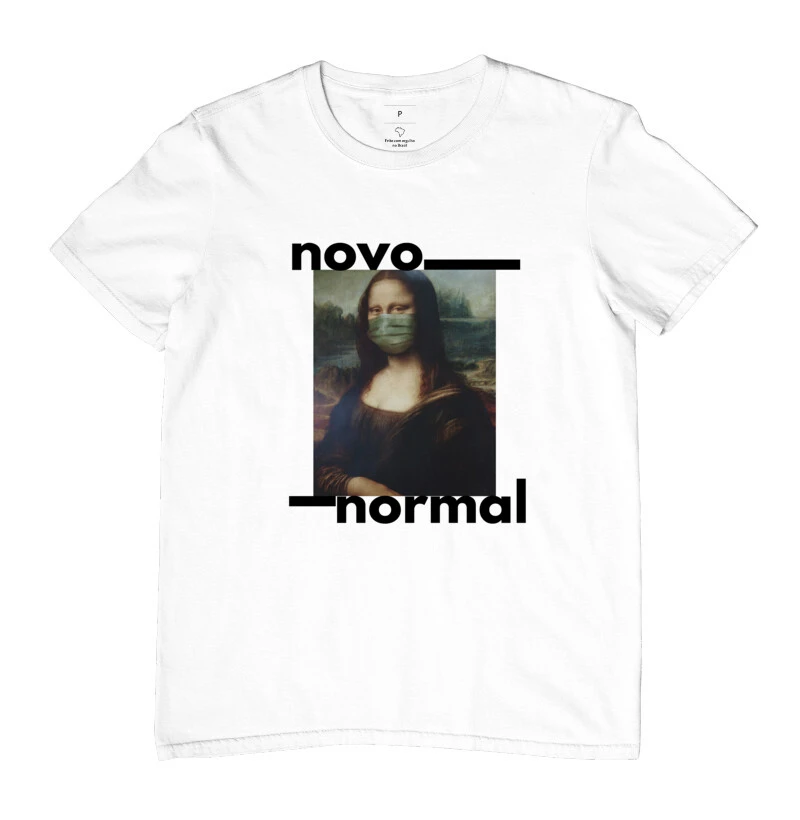 Camiseta Novo Normal - Preta/Branca/Cinza