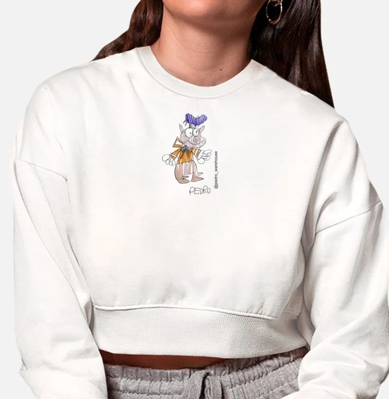 MOLETOM CROPPED - PORCO MADEIRINHA