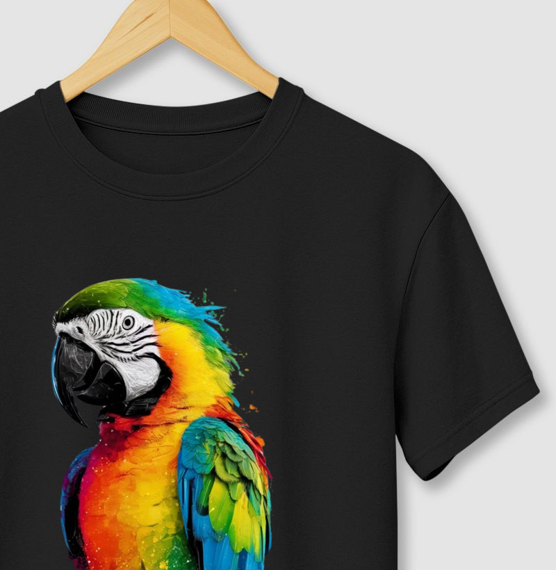 Camiseta com estampa Papagaio