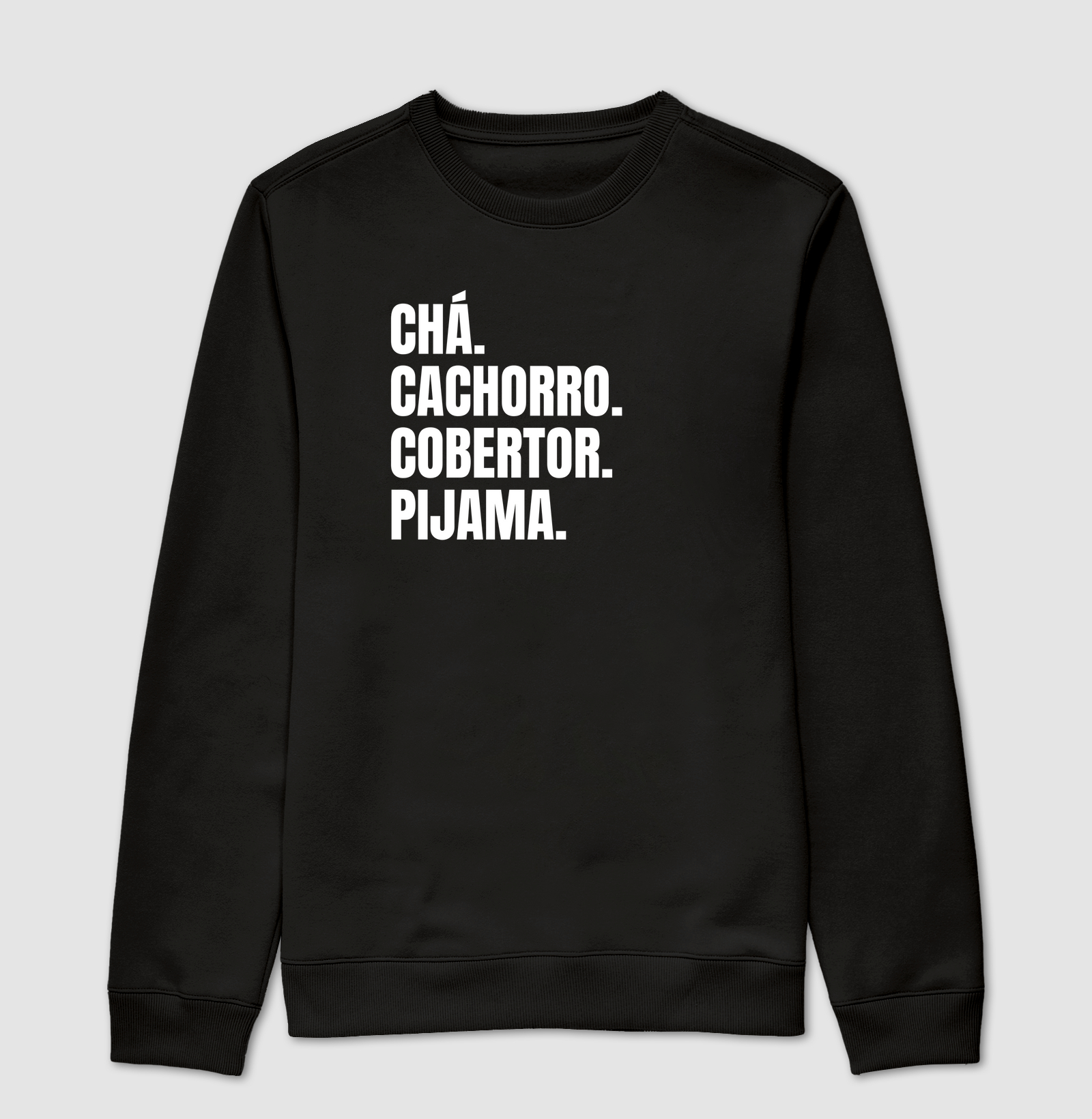 Camiseta: Chá. Cachorro. Cobertor. Pijama