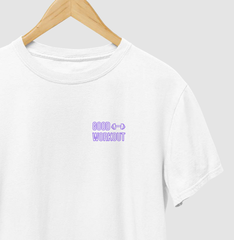 T-shirt Good Workout com Halter Logo Roxa