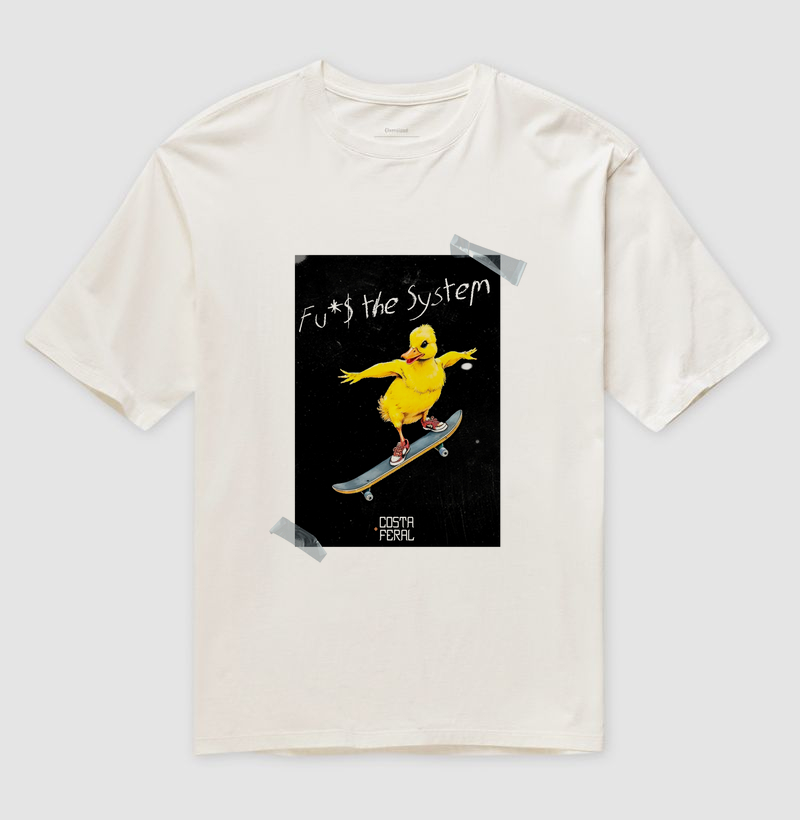 Camiseta Oversized - Pato Skatista