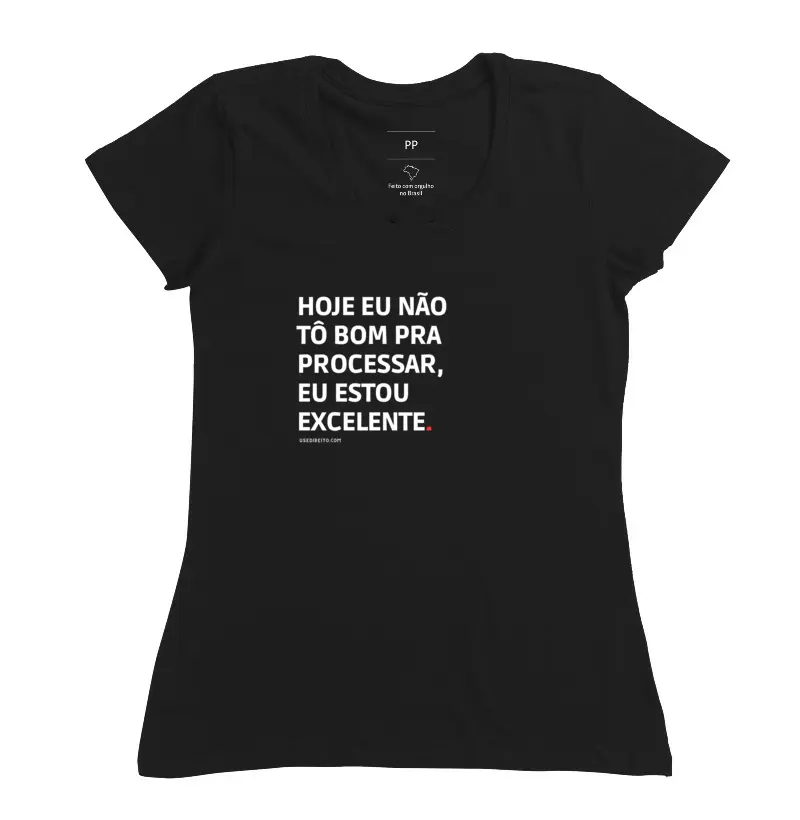 Hoje eu não tô bom pra processar, eu estou excelente.