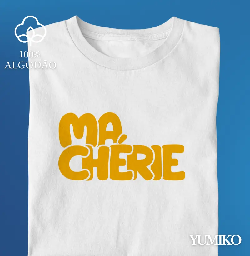 Tshirt em Algodão com Estampa Ma Chérie