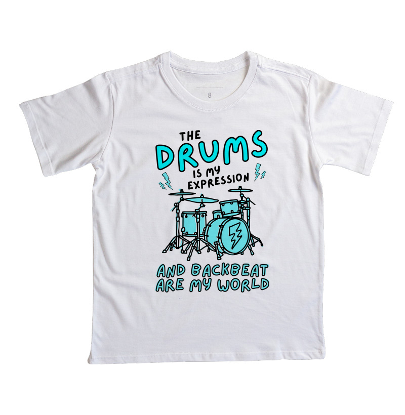 Camiseta Kids The Drums Is My Expression - Branca