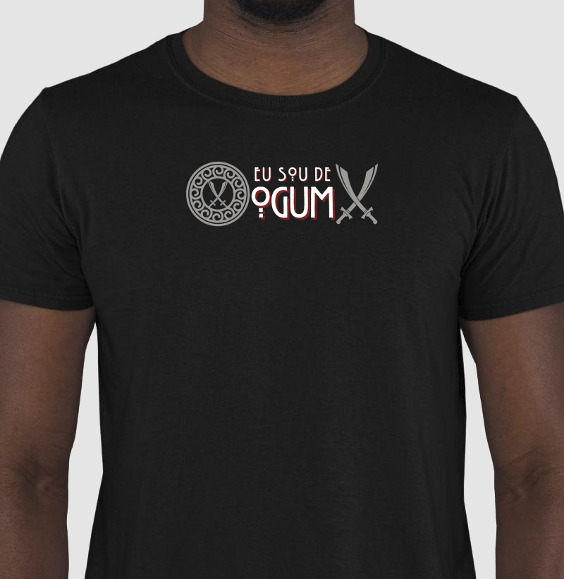 Camiseta Sou de Ogum Sombreada Preta Masc.