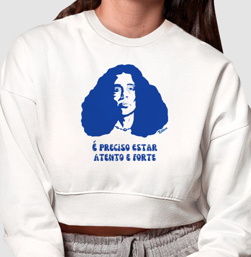 Moletom Cropped "atento e forte" 