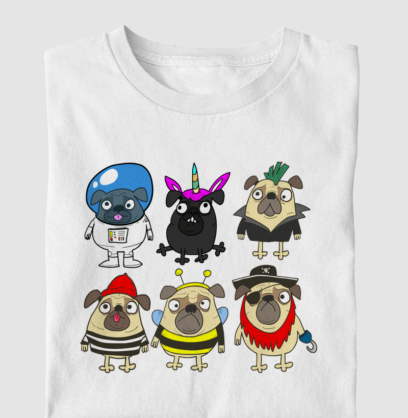 Camiseta Infantil Funny Pug