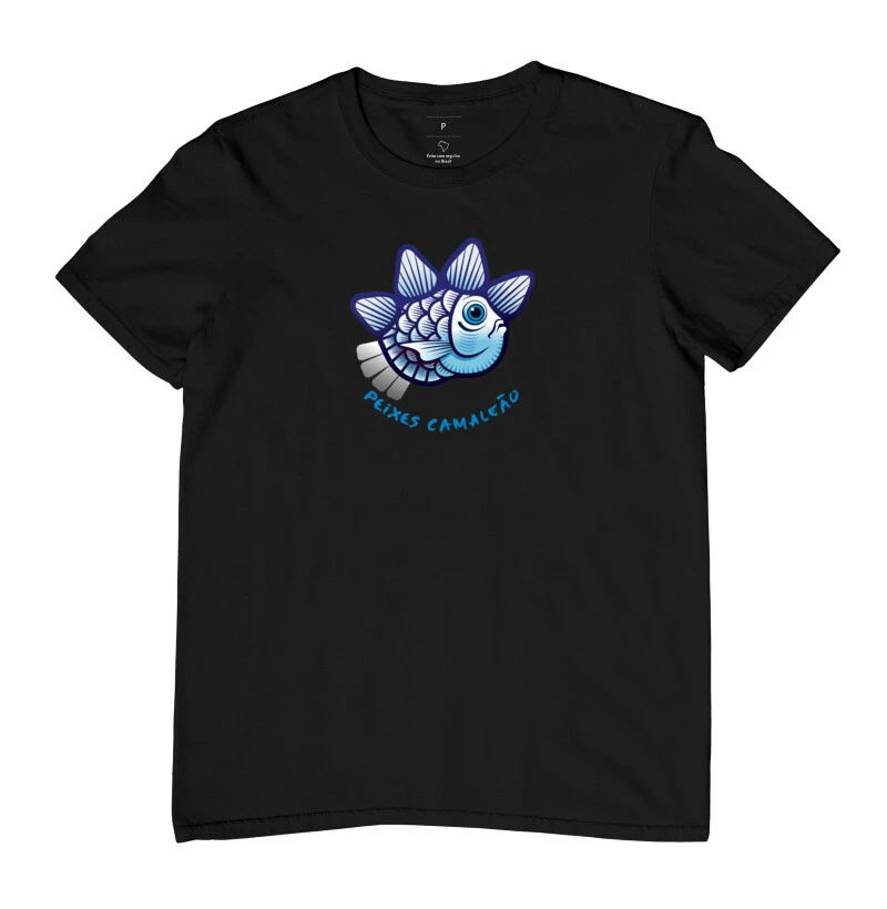 Camiseta Masculina Camaleão Signos - Peixes