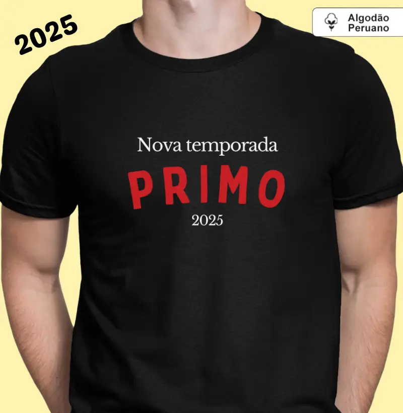 Nova temporada: Primo, 2025 (algodão peruano)