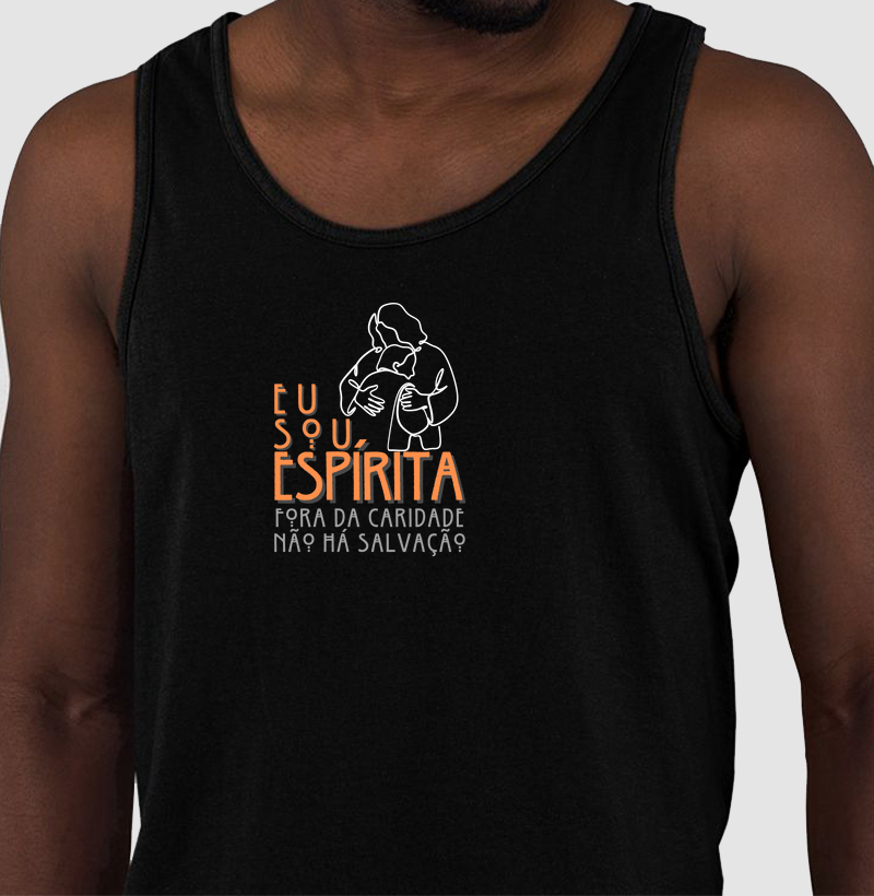 Estampa Sou Espírita Jesus Preto Masc.