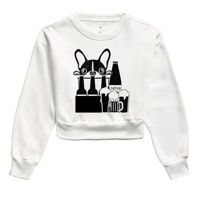 BLUSA DE FRIO CROPPED BULLDOG BEER