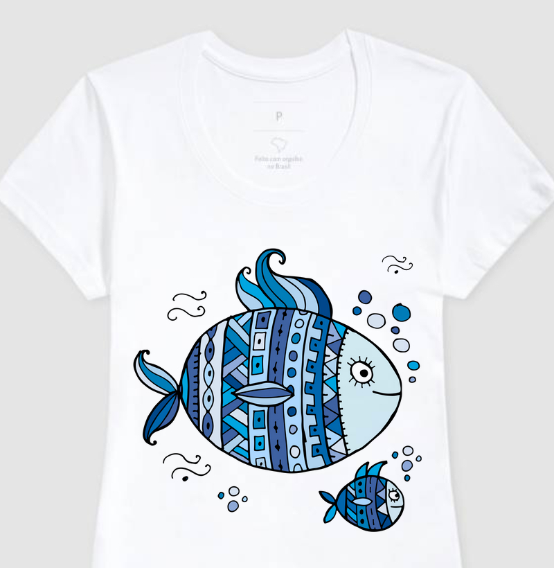 Camiseta Feminina Peixe Azul [Reserva Ink]