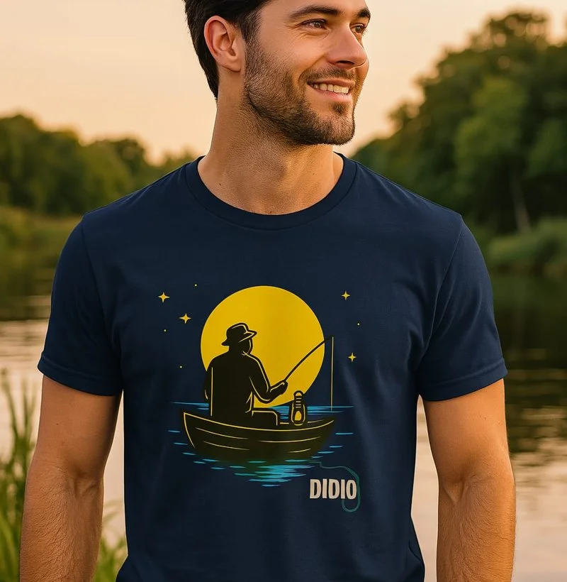 Camiseta pescando ao luar...