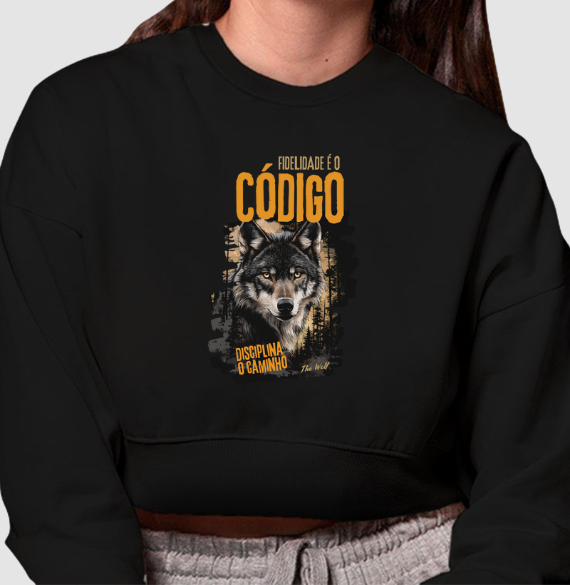 Cropped Moletom The Wolf O Código