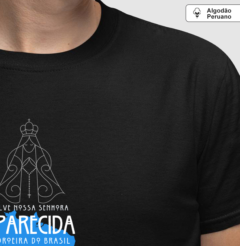 Estampa N.S Aparecida Padroeira do Brasil Preta Masc.