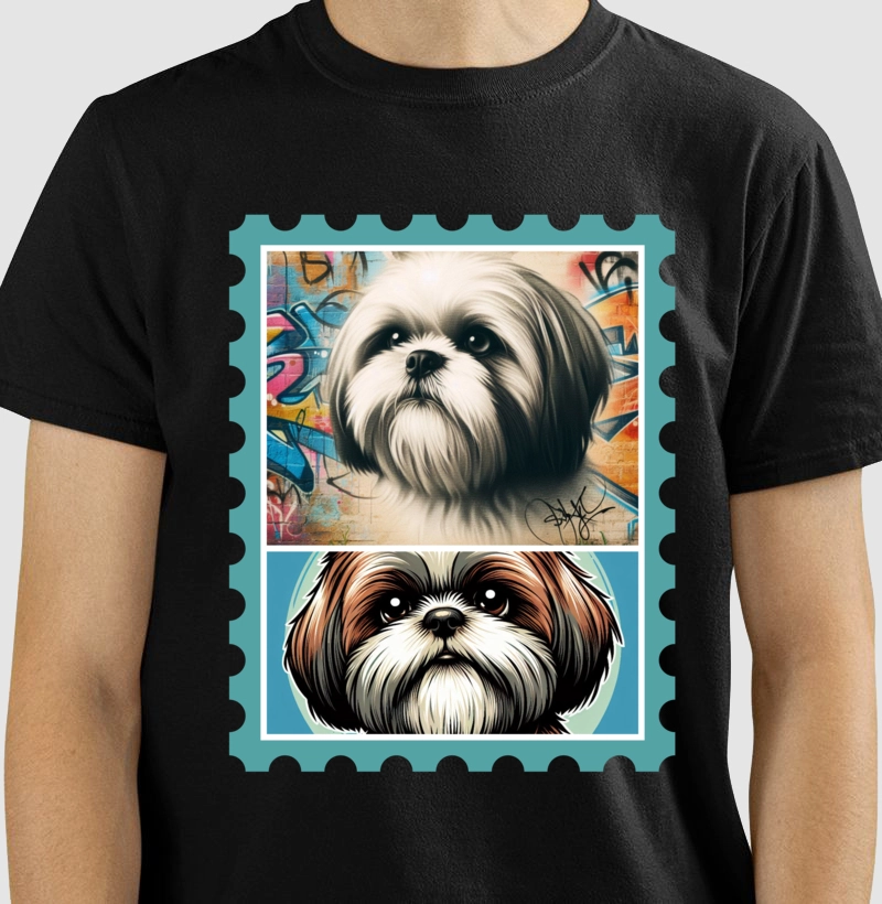 Camiseta Shih Tzu Arte de rua!