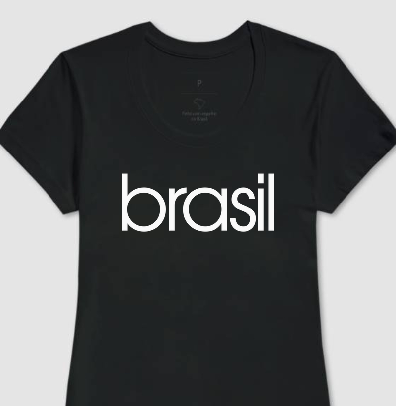 Camiseta Feminina Brasil Estampa Branca