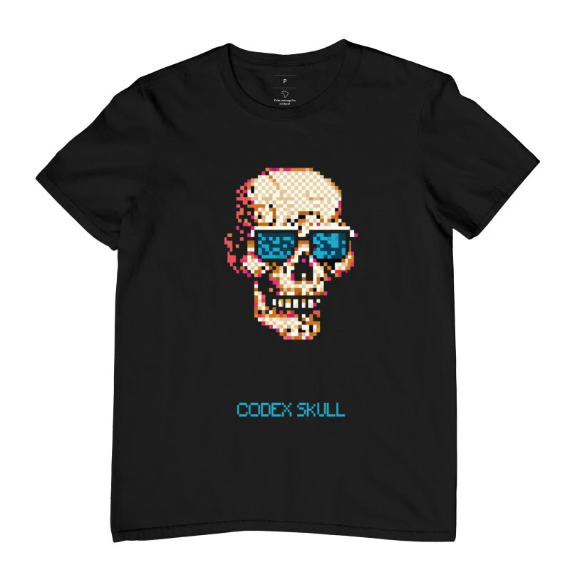 CAMISETA CODEX SKULL PIXEL