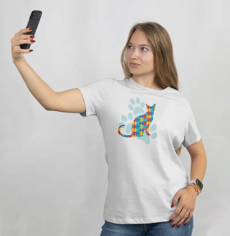 Camisa Mr.keem-Gato quebra-cabeça e o infinito-Autismo