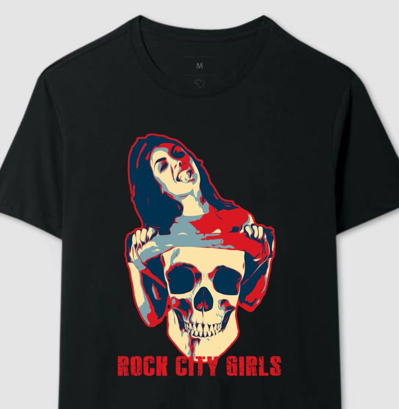 The Beauty & The Skull - Camiseta Rock City Girls