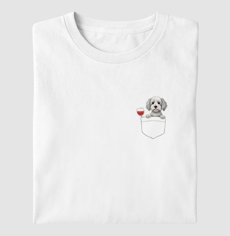 Pocket Wine & Dog - Algodão Premium