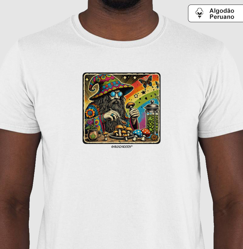 Camiseta Algodão Peruano BR00053 Poção de Cogumelos